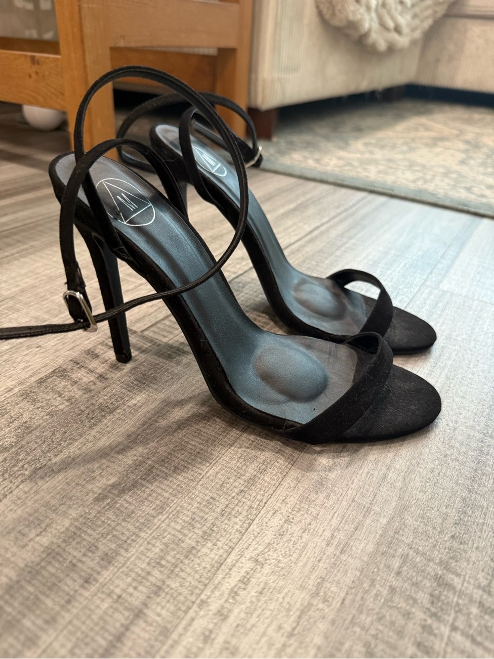 Missguided Black Strappy Stiletto Heels